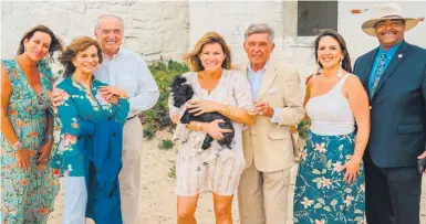  ??  ?? From left to right joining in the happy moment: Jaime Gallagher, Rikki Klieman, Bill Bratton, Elizabeth Akeley, George Regan, Ashley Boiardi and William Gross.