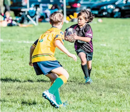  ?? ?? Players from age groups ranging from u7’s to u12’s tackled hard and showed off their flair for the game.