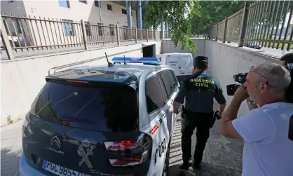  ??  ?? The detained men were taken to court at the palace of justice in Benidorm. Photograph: Manuel Lorenzo/EPA