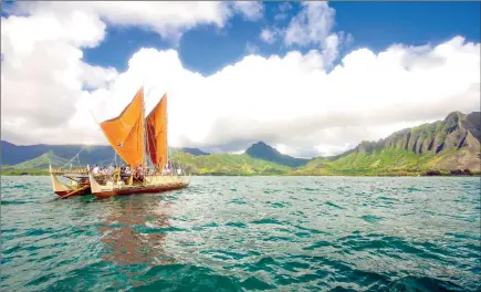  ?? PICTURE: NA’ALEHU ANTHONY ?? SETTING SAIL: The Hokule’a voyaging canoe will reach Cape Town in late November and berth at the V&A Waterfront.
