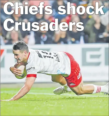  ?? Picture: SUPER RUGBY ?? Will Jordan scores a try for Crusaders.