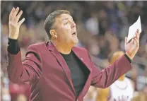  ?? GABY VELASQUEZ/THE EL PASO TIMES ?? New Mexico State coach Greg Heiar reacts against UTEP on Nov. 30 in Las Cruces. He was fired in February.