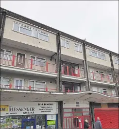  ?? ?? The shopping area and flats in Northumber­land Road, Shepway, which will be demolished