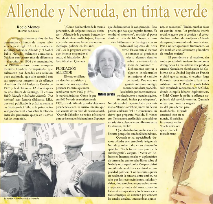  ??  ?? Salvador Allende y Pablo Neruda.