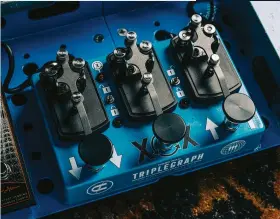  ?? ?? The Korg Miku Stomp (left) and Coppersoun­d/ Third Man Triplegrap­h Digital Octave Divider (right) are among the quirky pedals on White’s board