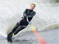  ??  ?? Riding the waves: Janet took up water skiing after losing her sight