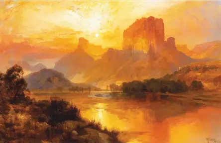  ??  ?? Thomas Moran (1837-1926), Green River, Wyoming, 1883. Oil on canvas, 13¼ x 20 in. Estimate: $1/1.5 million