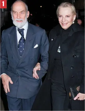  ??  ?? Home time: Prince and Princess Michael of Kent leave LouLou’s 1