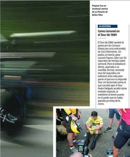  ?? REUTERS EFE ?? Pogacar fue un vendaval camino de La Planche de Belles Filles