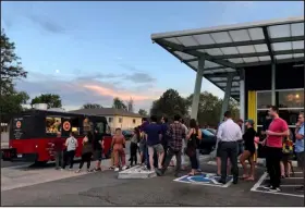  ?? PROVIDED BY YUAN WONTON ?? Yuan Wonton usually garners long lines, like their first service at Seedstock Brewery (pictured above) in September 2019, where a line of more than 50 people formed around the block.