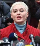  ??  ?? Accuser Rose McGowan yesterday