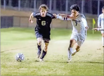  ?? Steven eckhoff ?? The Gordon Central High School soccer program will be looking to fill the shoes of graduate Charley Garcia, shown here last year against Coosa. Garcia is the all-time leading scorer for the Warriors’ soccer program and had over 100 goals in his four years as a starter.