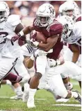  ?? Timothy Hurst / College Station Eagle ?? Texas A&M running back Kwame Etwi, who averaged a team-best 7.6 yards per carry in limited action last season, is expected to contend for an expanded role in the offense this season.