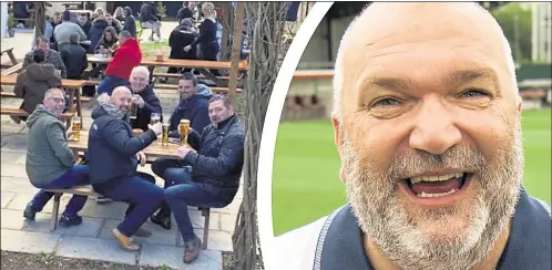  ??  ?? Three-hundred pubgoers braved chilly conditions to enjoy The New Fox Inn on Monday; right, former footballer Neil ‘Razor’ Ruddock is one of the 25 investors
