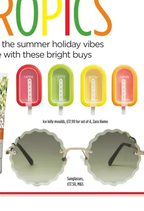  ??  ?? Sunglasses, £17.50, M&S