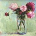  ??  ?? 3
Gallery 31 Fine Art, Peonies, oil with palette knife, 12 x 12", by Sherry Rhyno.