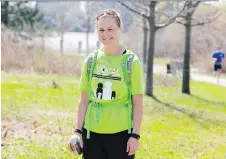  ?? PATRICK DOYLE ?? Kristy Wood-Giles kicks off the Ontario portion of her TransCanad­a Trek for Lyme in Ottawa on Saturday.