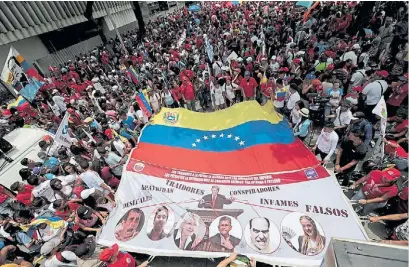  ?? REUTERS. ?? Rechazo. El chavismo organizó marchas de repudio tras difundirse el discurso crítico de Trump.