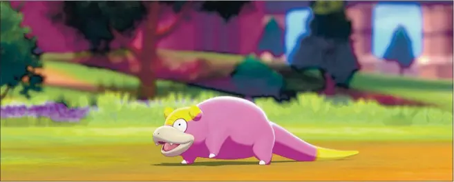  ?? NINTENDO ?? Galarian Slowpoke is one of four new Pokemon in the recently released expansion package “The Isle of Armor.”