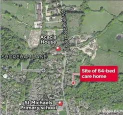  ??  ?? The existing Acacia House care home on the A28 sits about 100 metres away from the applicatio­n site