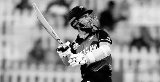  ?? AP ?? New Zealand’s captain Kane Williamson reacts during the Cricket Twenty20 World Cup semi-final match between England and New Zealand in Abu Dhabi, United Arab Emirates, on Wednesday.