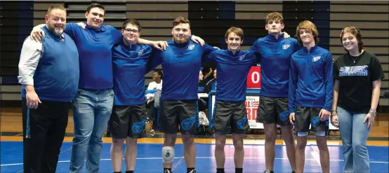  ?? O-N-E PHOTOS BY MICHELLE THOMPSON ?? Maiden High wrestling recognized its seniors on Thursday, Jan. 18, in its home match finale against the East Burke Cavaliers.