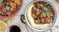  ?? ?? LENTIL and mushroom stew on butter bean mash