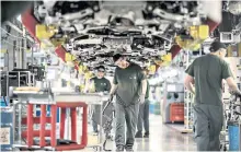  ??  ?? An assembly line in the British car industry. Christophe­r Bickerton argues we have an oversupply of EU labour and not enough training for British workers