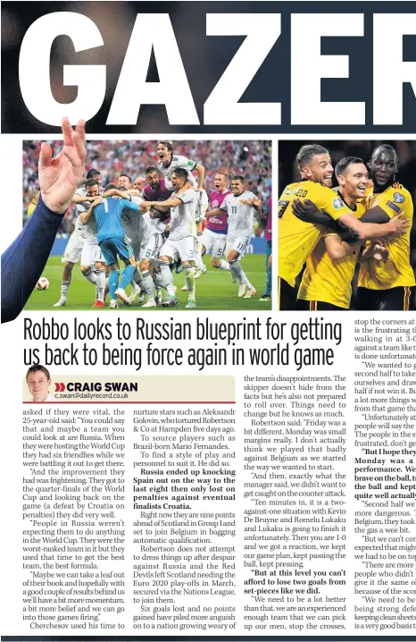  ??  ?? FROM RUSSIA WITH LOVE Russia, seen lapping up World Cup win against Spain, look set to join Red Devils, left, at Euros