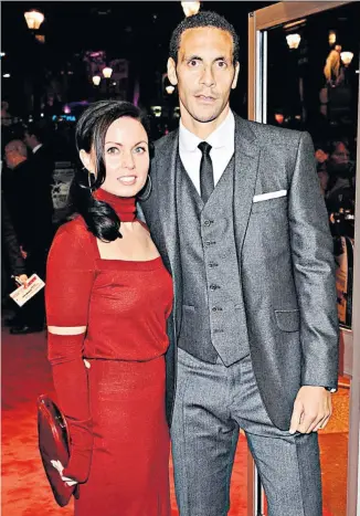  ??  ?? The lost ones: above, Rio Ferdinand with his wife, Rebecca Ellison, in 2015; below, Ben Westwood with Carolina and their young children Jake and Isabella