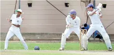  ??  ?? Maris Stella batsman Ravindu Fernando is dropped at first slip by Shevan Rasak off Salinda Seneviratn­e of St. Joseph's - Pic by Ranjith Perera