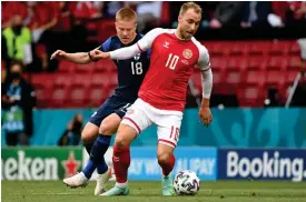  ?? ?? Christian Eriksen i EM-premiären mot Finland.
■