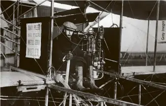  ??  ?? John Moore-Brabazon in his Wright aeroplane at the Aero Club’s new ground at Eastchurch, 1910