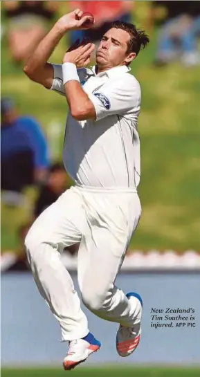  ?? AFP PIC ?? New Zealand’s Tim Southee is injured.