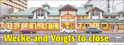  ?? Photo: Contribute­d ?? End of road… The Wecke and Voigts store in Independen­ce Avenue will be one of two outlets to be closed by end of June this year.