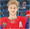  ?? BRANDON TAYLOR/ CHL IMAGES ?? His selection as an assistant captain for Team Red at the Kubota NHL/CHL Top Prospects game in Hamilton last month was just another indication Dawson Mercer has solidified himself as a top-ranked player for the 2020 NHL Entry Draft.