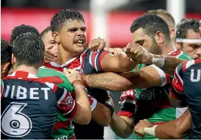  ?? GETTY IMAGES ?? Roosters centre Latrell Mitchell had a heated exchange with Dane Gagai.