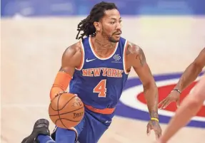  ?? RAJ MEHTA/USA TODAY SPORTS ?? The addition of Derrick Rose has given the Knicks a reliable point guard even if he’s in the latter stages of his career.