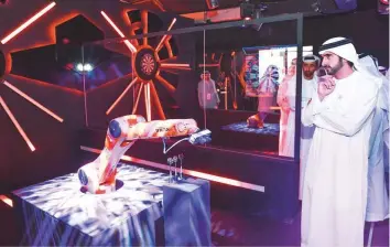  ?? WAM ?? Shaikh Hamdan Bin Mohammad Bin Rashid Al Maktoum, Crown Prince of Dubai, during the opening of Gitex Technology Week 2018, at the Dubai World Trade Centre.