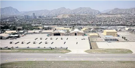  ??  ?? FATE UP IN AIR: A view of the military side of the Kabul airport, which Turkey now helps protect.