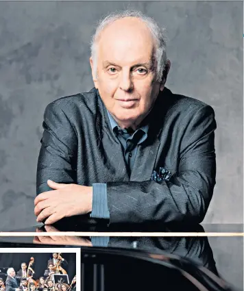  ??  ?? Pushing boundaries: Daniel Barenboim; (left) conducting the West-eastern Divan Orchestra in Berlin; (top right) with his first wife, cellist Jacqueline du Pré