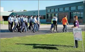  ?? PHOTOS COURTESY MADISON-ONEIDA BOCES ?? Students and staff took part in the “Walk to Remember” for World Alzheimer’s Day on Sept. 21, 2016, at the Vernon campus.