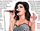  ??  ?? Bleak ending: Amy Winehouse, who died at the age of 27 in 2011