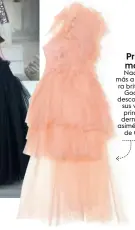  ??  ?? Princesa moderna Nada le gusta más a la diseñadora británica Molly Goddard que descontext­ualizar sus vestidos de princesas modernas. Vestido asimétrico de tul, de Off-white.