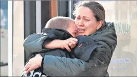  ?? REUTERS ?? Azovstal steel plant employee Valeria hugs her son Matvey in the village of Bezimenne in the Donetsk region, after being evacuated from Mariupol.