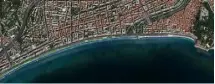  ?? (Capture d’écran du site GéoLittora­l) ?? En vert le trait de côte ancien (Nice il y a  ans) et en bleu le récent. Les mesures prises avec l’appli smartphone sont intégrées à cette carte dynamique du littoral.