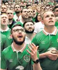  ??  ?? Reality check: Ireland fans see their side being outclassed by Belgium yesterday