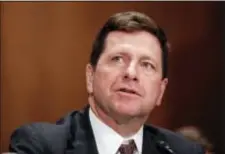  ?? PABLO MARTINEZ MONSIVAIS — THE ASSOCIATED PRESS FILE ?? FILE- In this file photo, Securities and Exchange Commission (SEC) Chairman nominee Jay Clayton testifies on Capitol Hill in Washington at his confirmati­on hearing before the Senate Banking Committee.