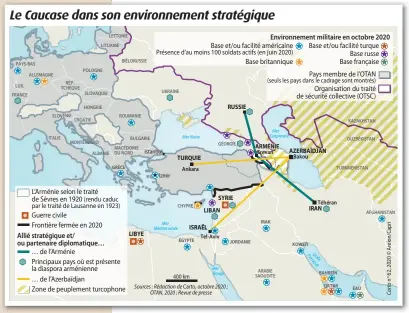  ??  ?? Le Caucase dans son environnem­ent stratégiqu­e