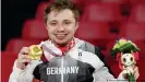  ??  ?? Valentin Baus won a surprise table tennis gold for Germany
